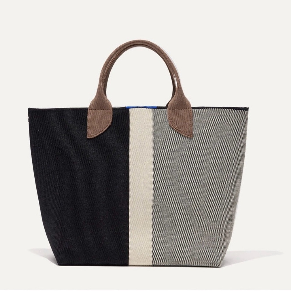 NEW Rothy’s Lightweight Petite Tote - Black Portobello Stripe